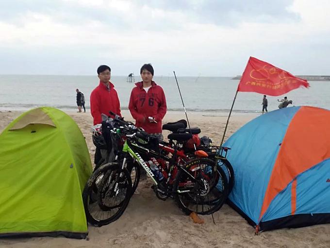 Mark and his friends riding around Hainan island